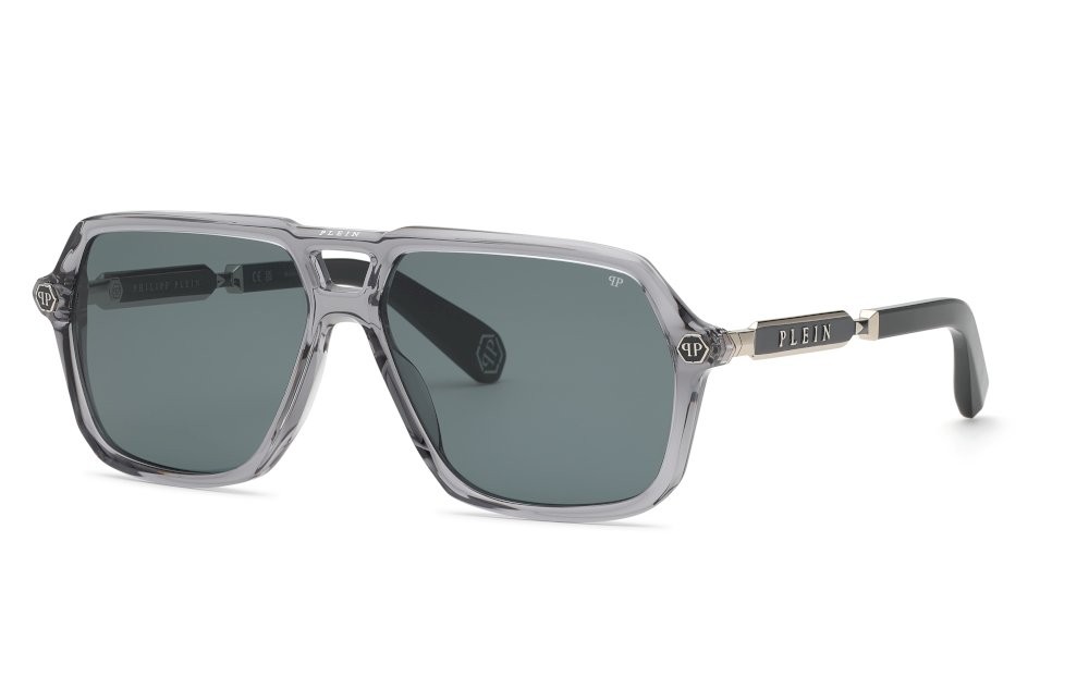 Sunglasses Philipp Plein SPP227 (09MB) color grigio trasparente lenses smoke
