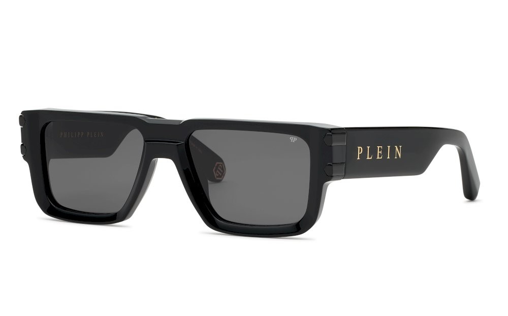 Occhiali da sole Philipp Plein Plein eagle SPP229 (0700) colore nero lucido lenti smoke