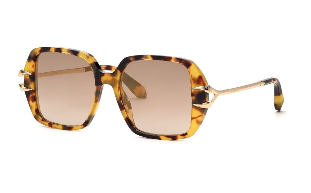 Sunglasses Roberto Cavalli SRC030 (777G) color avana marrone/miele lenses brown gradient - mirror bronze