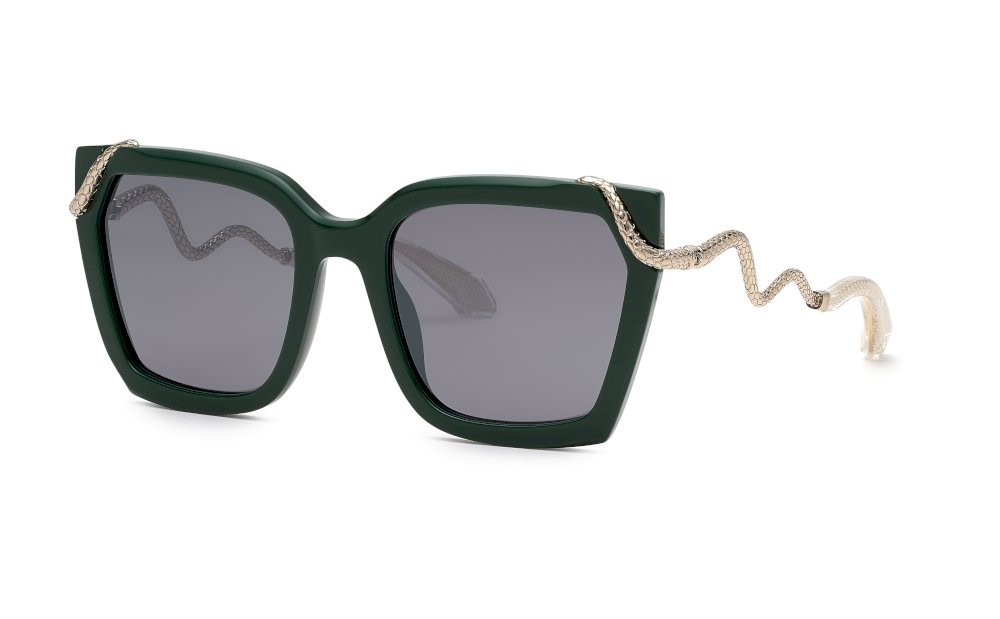 Sunglasses Roberto Cavalli SRC034M (D80X) color turchese lucido lenses smoke/mirror silver