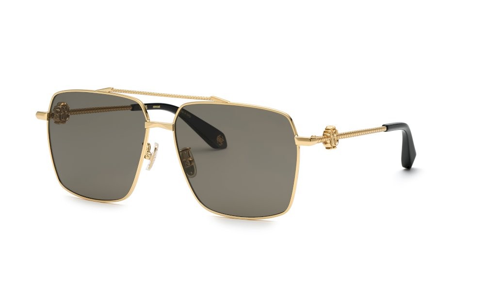 Occhiali da sole Roberto Cavalli SRC036V (400P) colore oro giallo lucido lenti brown