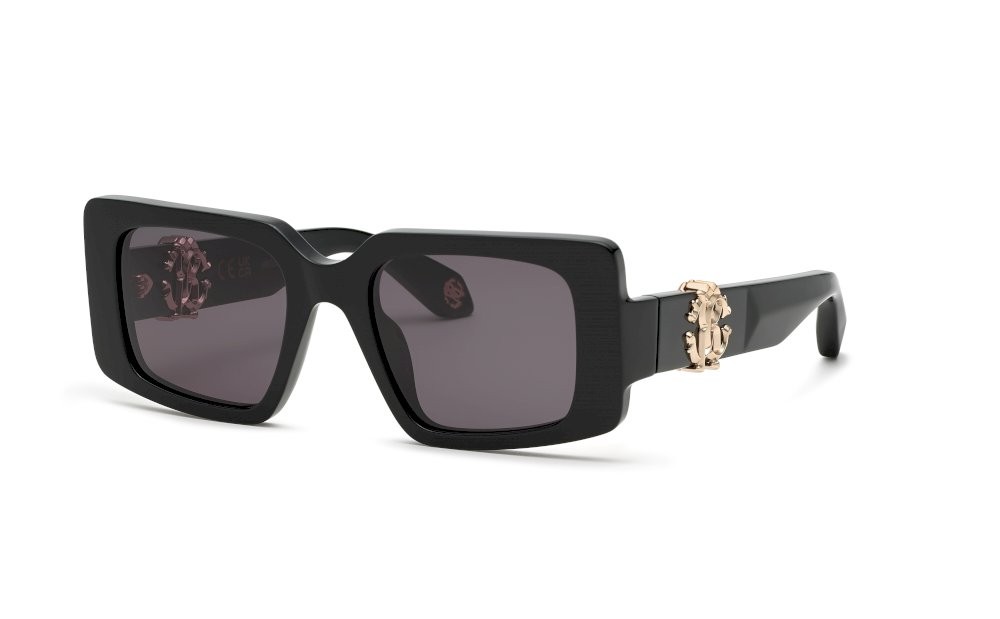 Sunglasses Roberto Cavalli SRC039M (0700) color nero lucido lenses smoke