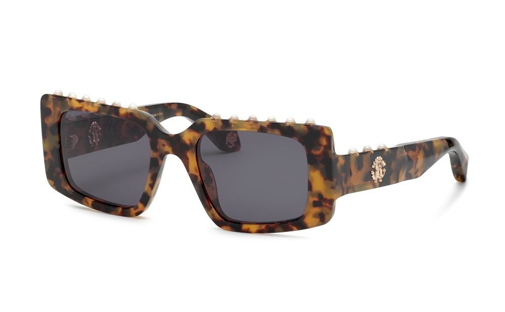 Sunglasses Roberto Cavalli SRC039S (0778) color avana giallo chiaro lucida lenses smoke
