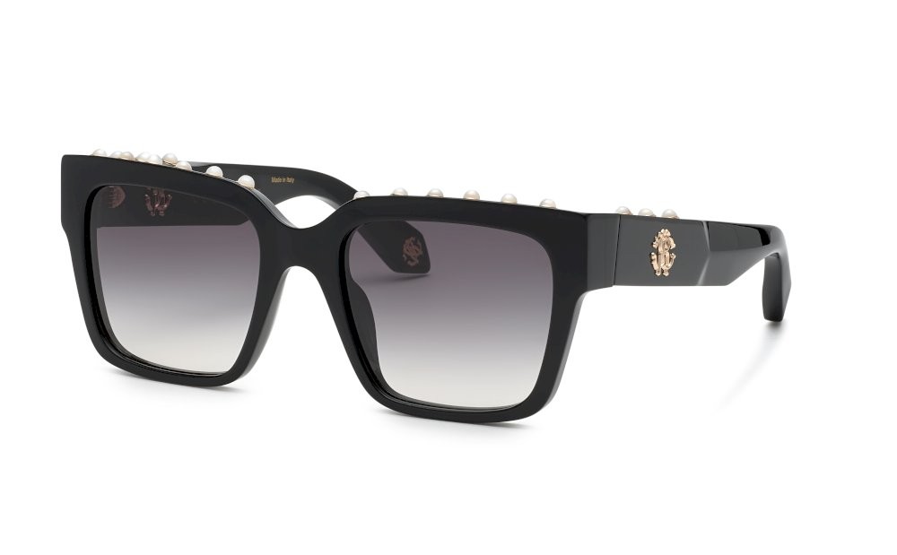 Sunglasses Roberto Cavalli SRC040S (700Y) color nero lucido lenses smoke gradient