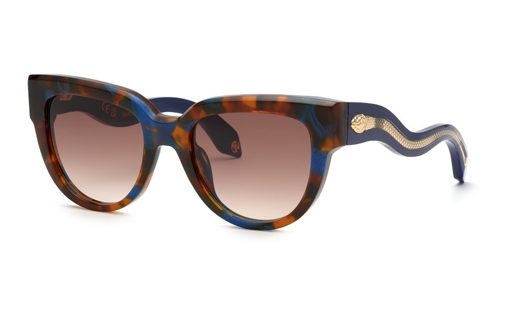Sunglasses Roberto Cavalli SRC054 (09UV) color avana marrone/blu lenses brown gradient brown