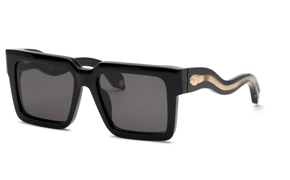 Sunglasses Roberto Cavalli SRC055 (0700) color nero lucido lenses smoke
