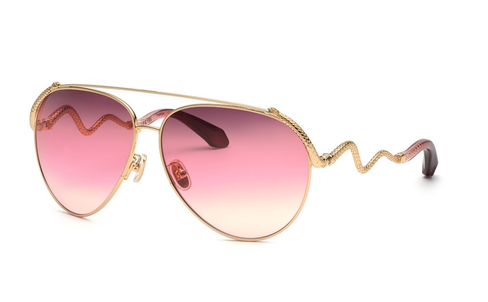 Sunglasses Roberto Cavalli SRC090M (300K) color oro rose' lucido lenses pink gradient