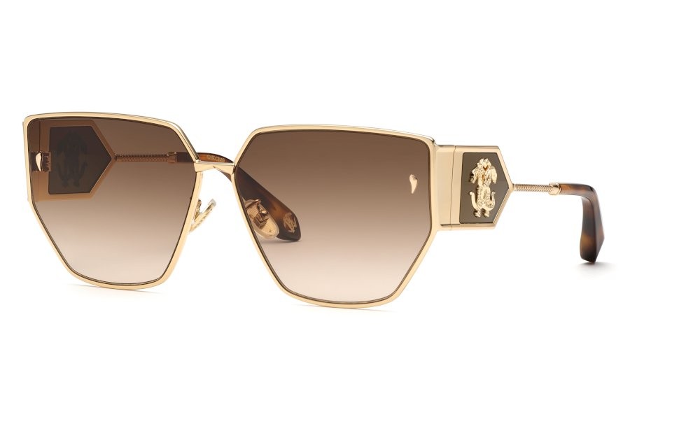 Sunglasses Roberto Cavalli SRC092 (0300) color oro rose' lucido lenses brown gradient brown