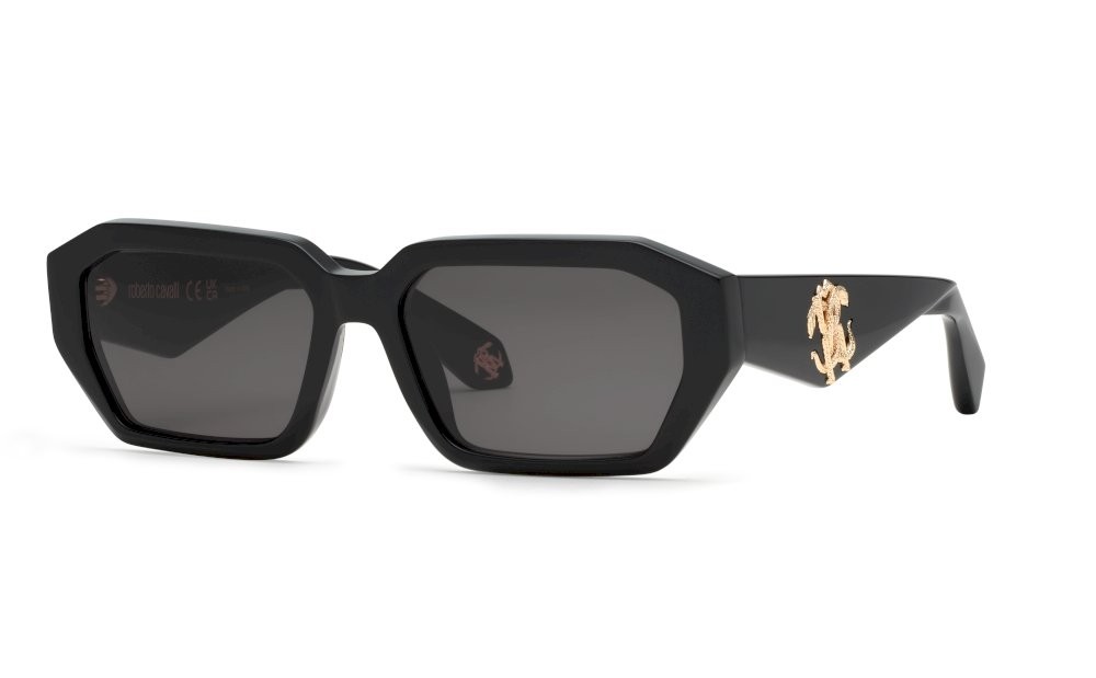 Sunglasses Roberto Cavalli SRC113 (0700) color nero lucido lenses smoke