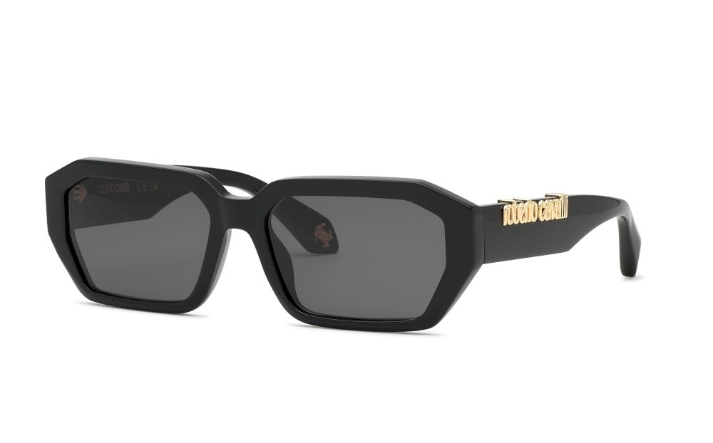 Occhiali da sole Roberto Cavalli SRC113V (700Y) colore nero lucido lenti smoke