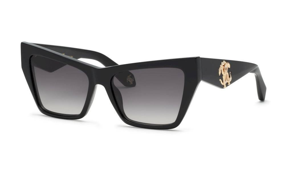 Sunglasses Roberto Cavalli SRC114 (0700) color nero lucido lenses smoke gradient