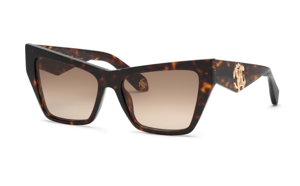Sunglasses Roberto Cavalli SRC114 (0743) color avana marrone/giallo lucida lenses brown gradient brown
