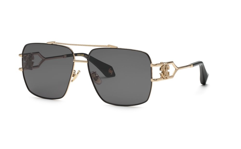 Occhiali da sole Roberto Cavalli SRC131 (0301) colore oro rose' luc.c/parti nero luc lenti smoke