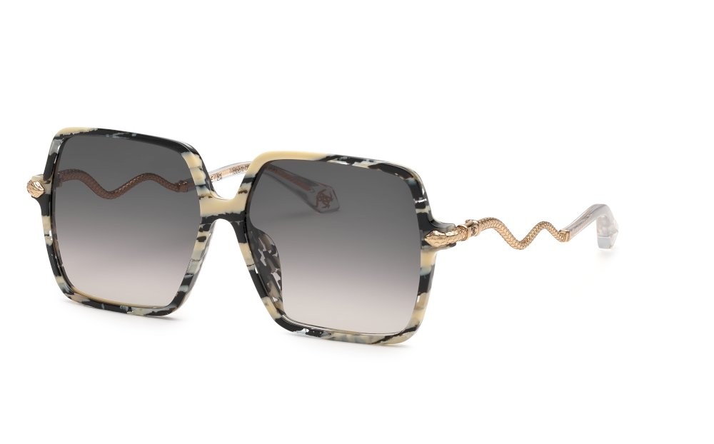Sunglasses Roberto Cavalli SRC132 (0AHH) color fantasia animal lucido lenses smoke gradient