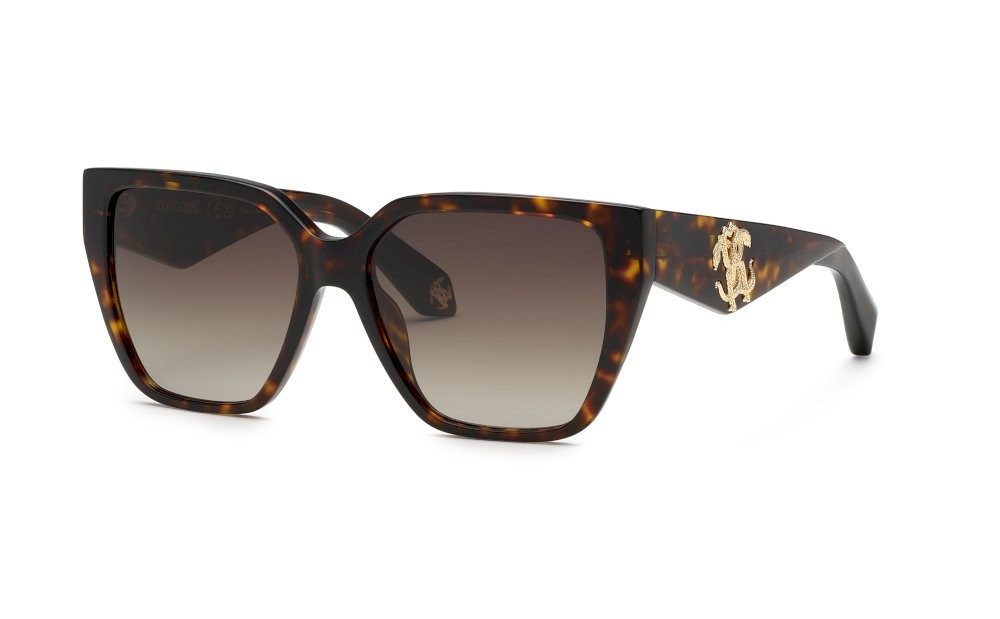 Sunglasses Roberto Cavalli SRC137 (0743) color avana marrone/giallo lucida lenses brown gradient brown