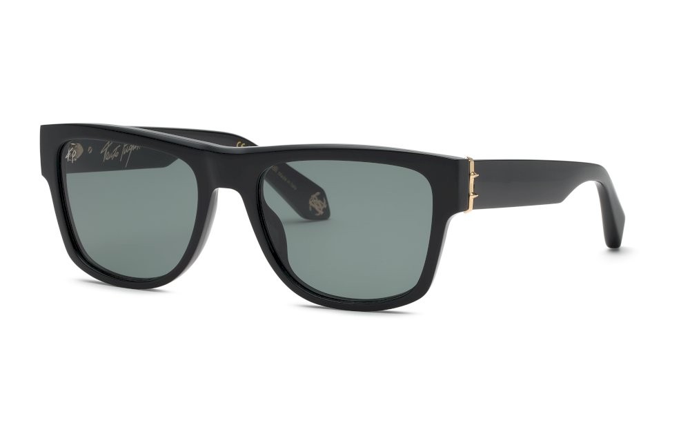 Occhiali da sole Roberto Cavalli SRC139 (0700) colore nero lucido lenti grey/green