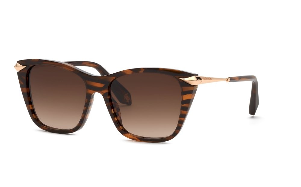 Sunglasses Roberto Cavalli SRC150 (04AH) color avana striata chelsea lucido lenses brown gradient brown