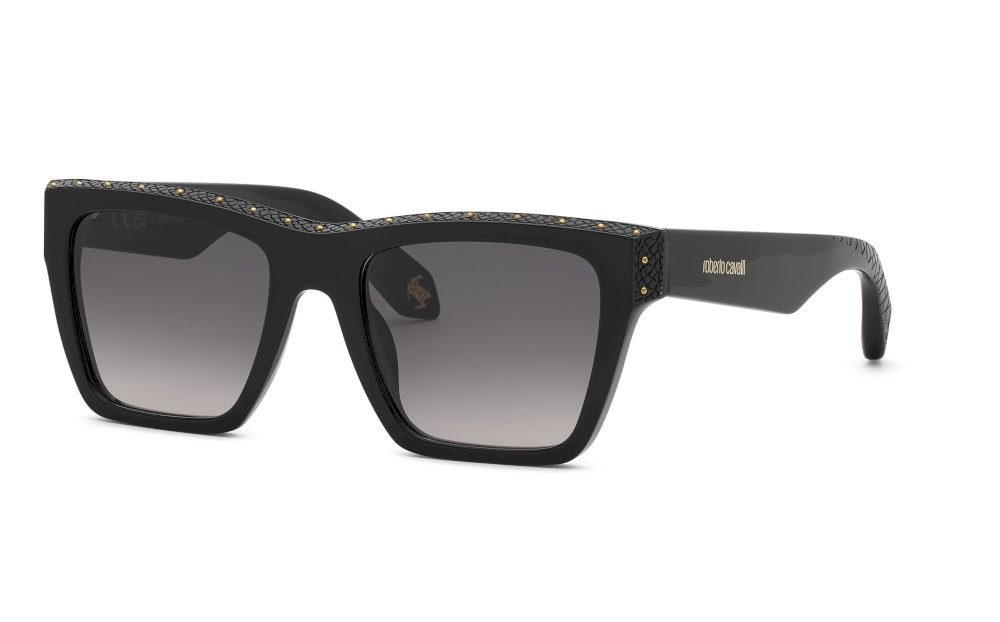 Occhiali da sole Roberto Cavalli SRC155V (700Y) colore nero lucido lenti smoke gradient