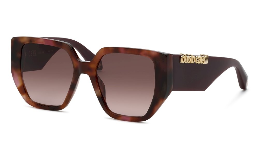 Sunglasses Roberto Cavalli SRC167V (01GQ) color avana marrone/rosa lenses brown gradient