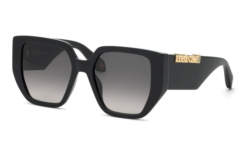 Sunglasses Roberto Cavalli SRC167V (700Y) color nero lucido lenses smoke gradient