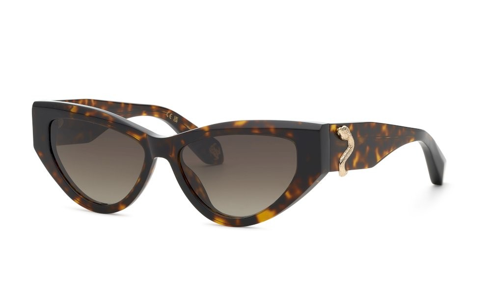 Sunglasses Roberto Cavalli SRC184 (0743) color avana marrone/giallo lucida lenses brown gradient brown