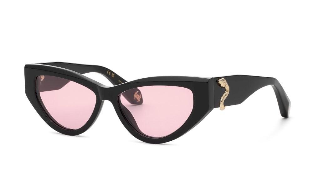 Occhiali da sole Roberto Cavalli SRC184 (700Y) colore nero lucido lenti pink