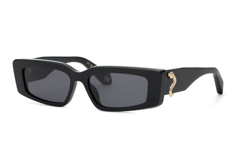 Sunglasses Roberto Cavalli SRC185 (0700) color nero lucido lenses smoke