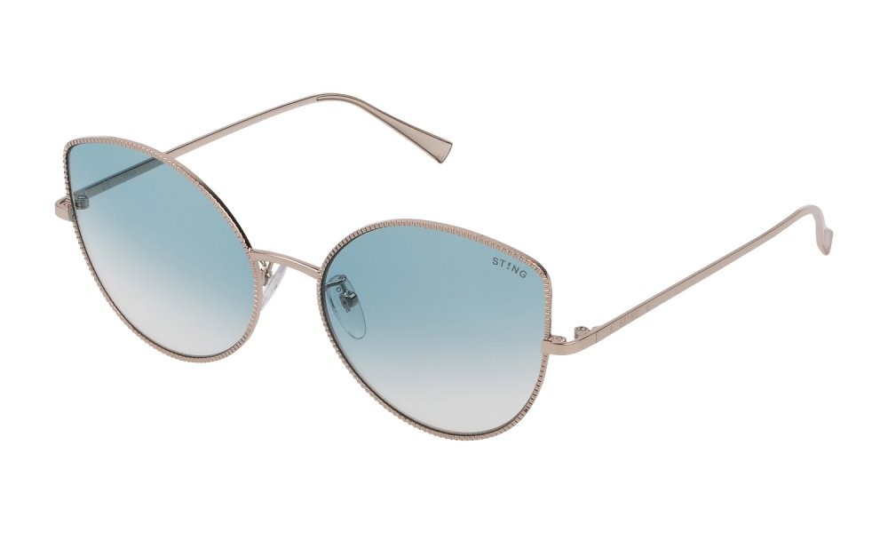 Occhiali da sole Sting Blogger 4 SST313 (0594) colore oro chiaro lucido lenti blue gradient