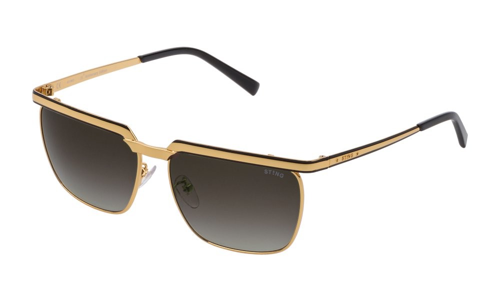 Occhiali da sole Sting SST358 (0201) colore oro endura c/parti nero lucido lenti smoke gradient