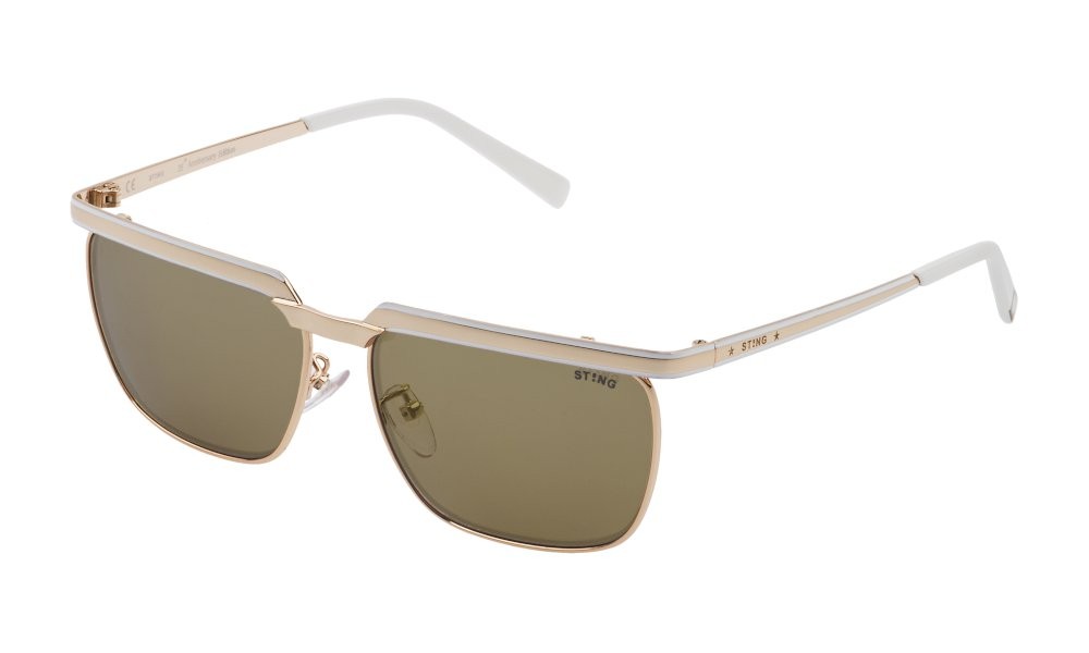 Occhiali da sole Sting SST358 (361G) colore oro rosè lucido lenti camel