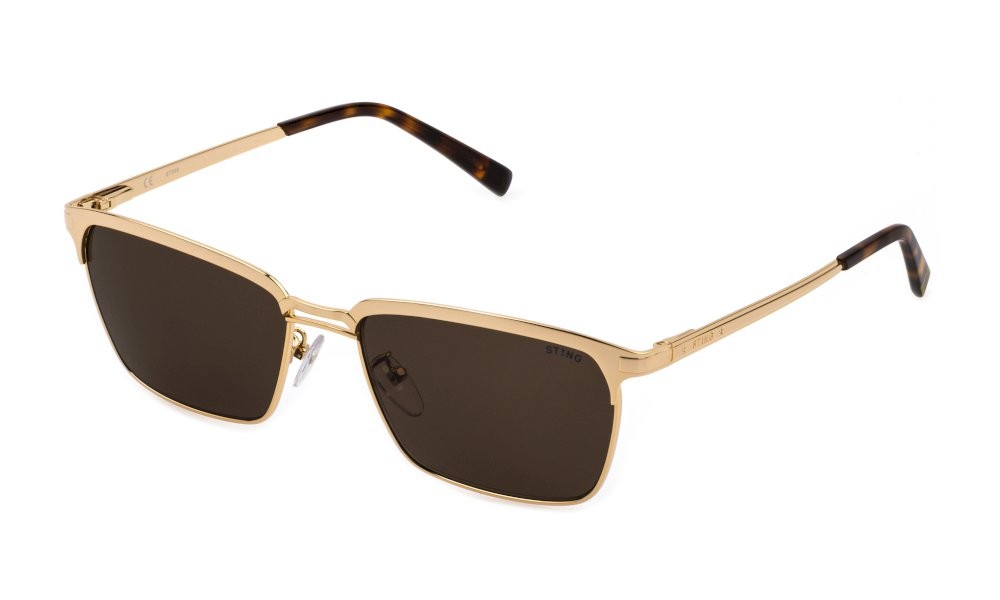 Sunglasses Sting Evolution 2 SST382 (0300) color oro rosè lucido totale lenses brown