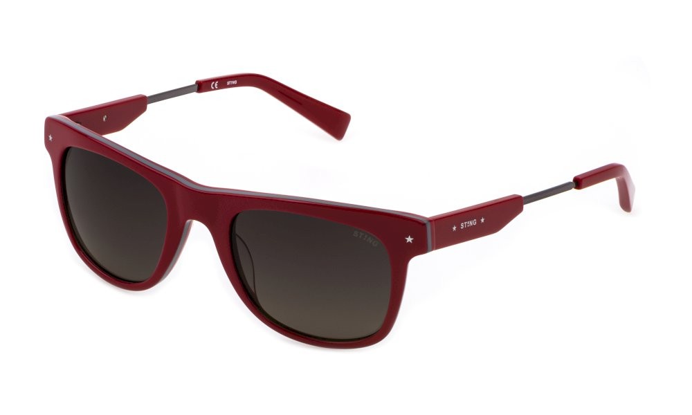 Occhiali da sole Sting Hale 1 SST383 (01BU) colore rosso - grigio lenti smoke gradient