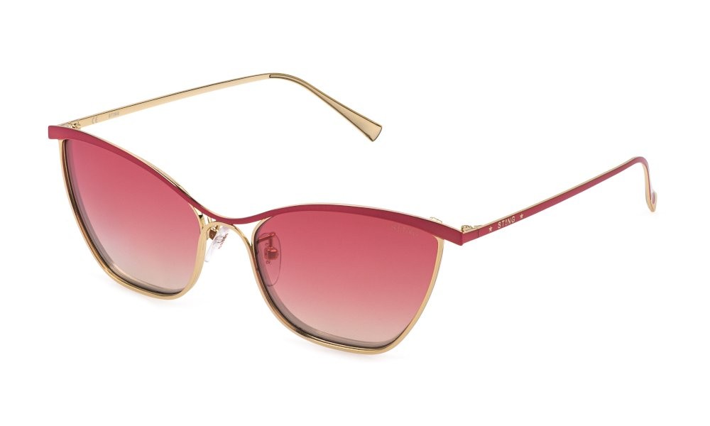 Occhiali da sole Sting Air 1 SST386 (357G) colore oro rose' lucido c/parti rosso lenti red gradient