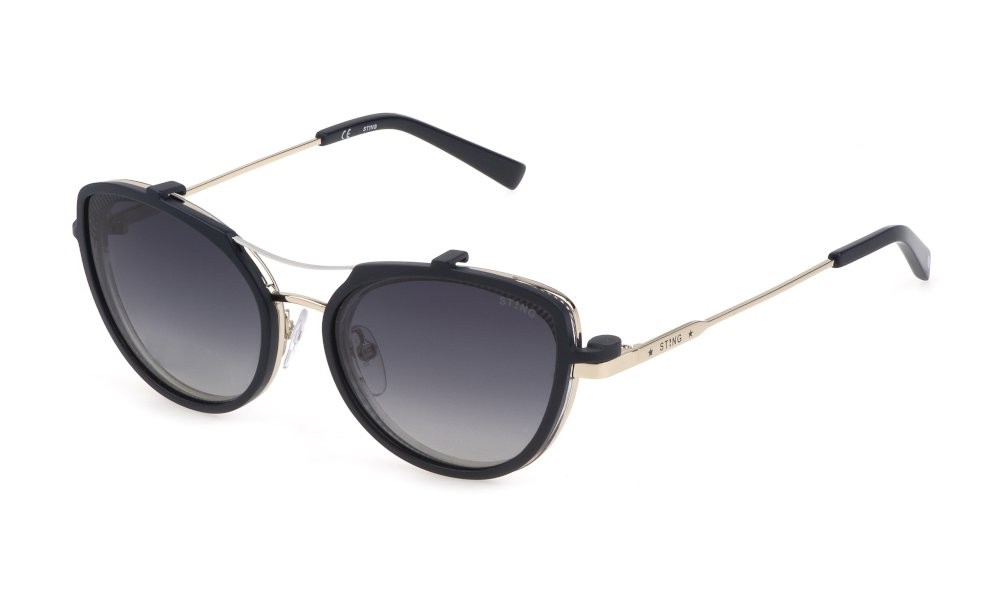 Eyeglasses Sting Earth 2 SST431V (594P) C/CLIP-ON color oro chiaro lucido lenses smoke gradient