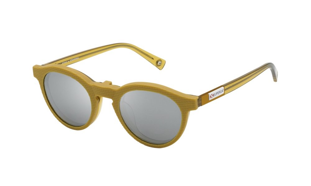 Occhiali da vista Sting SST437 (U84X) c/clip-on colore senape lenti smoke/mirror silver