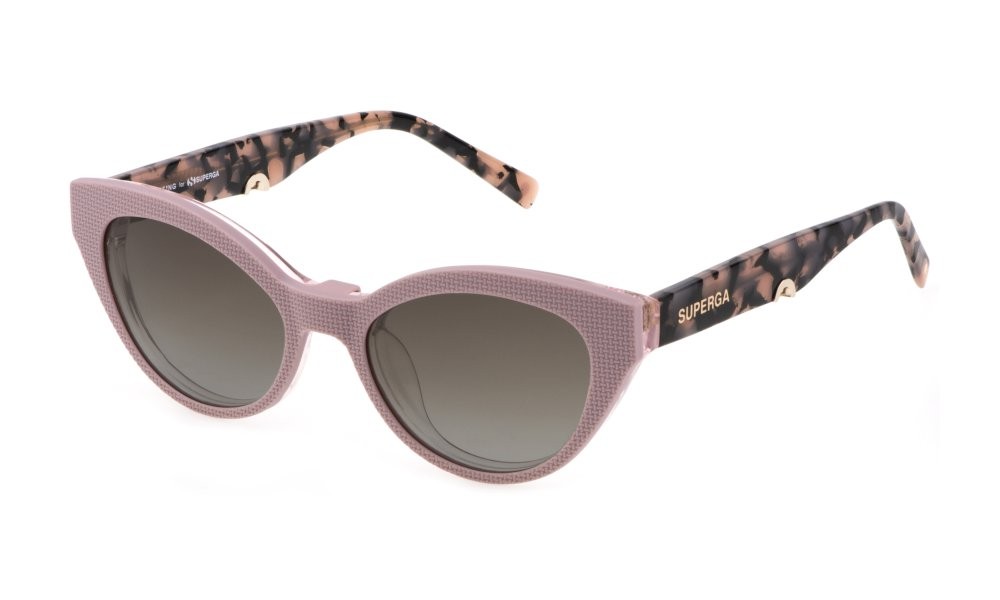 Brillen Sting SST460 (6MHP) C/CLIP-ON farbe rosa trasparente lucido gläser brown gradient