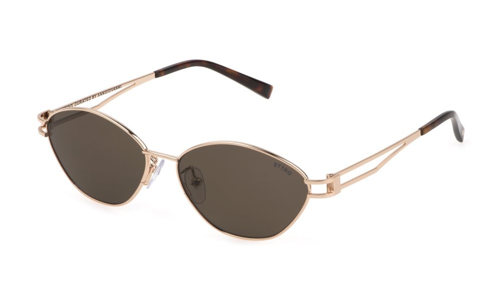 Occhiali da sole Sting SST466 (0300) colore oro rosè lucido totale lenti brown