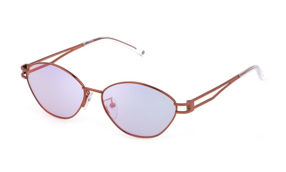 Occhiali da sole Sting SST466 (5AJX) colore arancio pieno lucido lenti blue 