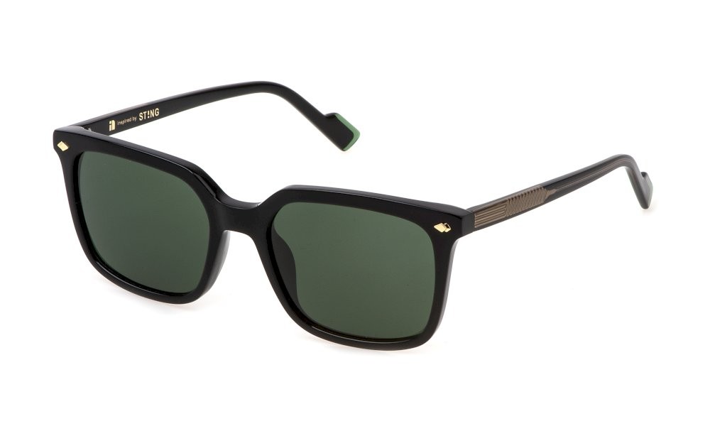 Occhiali da sole Sting SST515 (0700) colore nero lucido lenti green