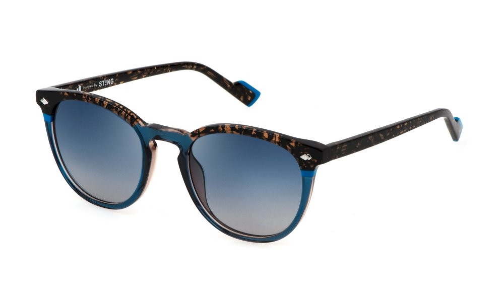 Occhiali da sole Sting SST516 (0D25) colore top blu+marrone lenti blue gradient
