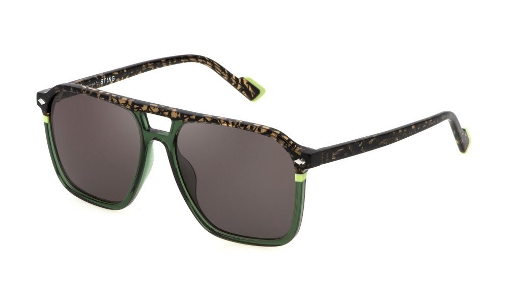Occhiali da sole Sting SST517 (0M26) colore verde trasparente lenti brown