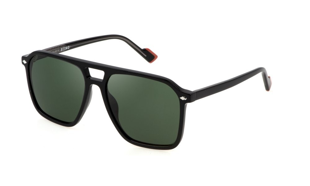 Occhiali da sole Sting SST517 (700K) colore nero lucido lenti green