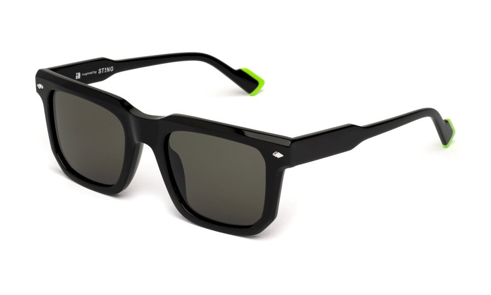 Occhiali da sole Sting SST518 (0700) colore nero lucido lenti green