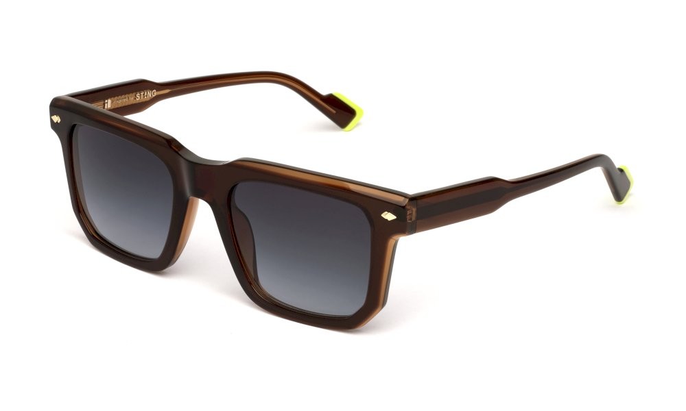 Occhiali da sole Sting SST518 (07M1) colore marrone pieno+marrone chiaro lenti blue gradient