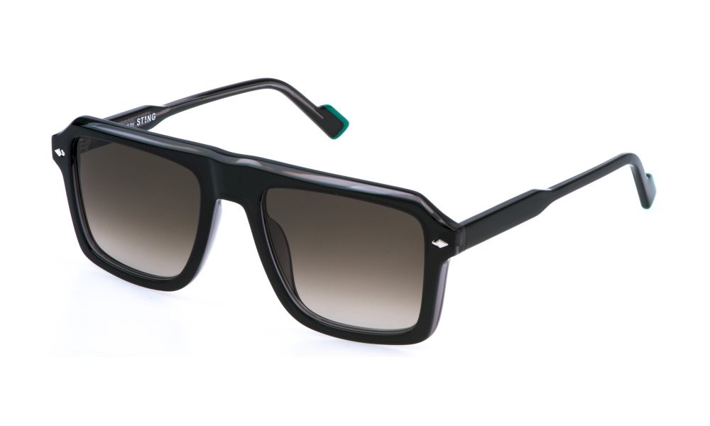 Occhiali da sole Sting SST519 (0912) colore top verde+grigio lenti brown gradient