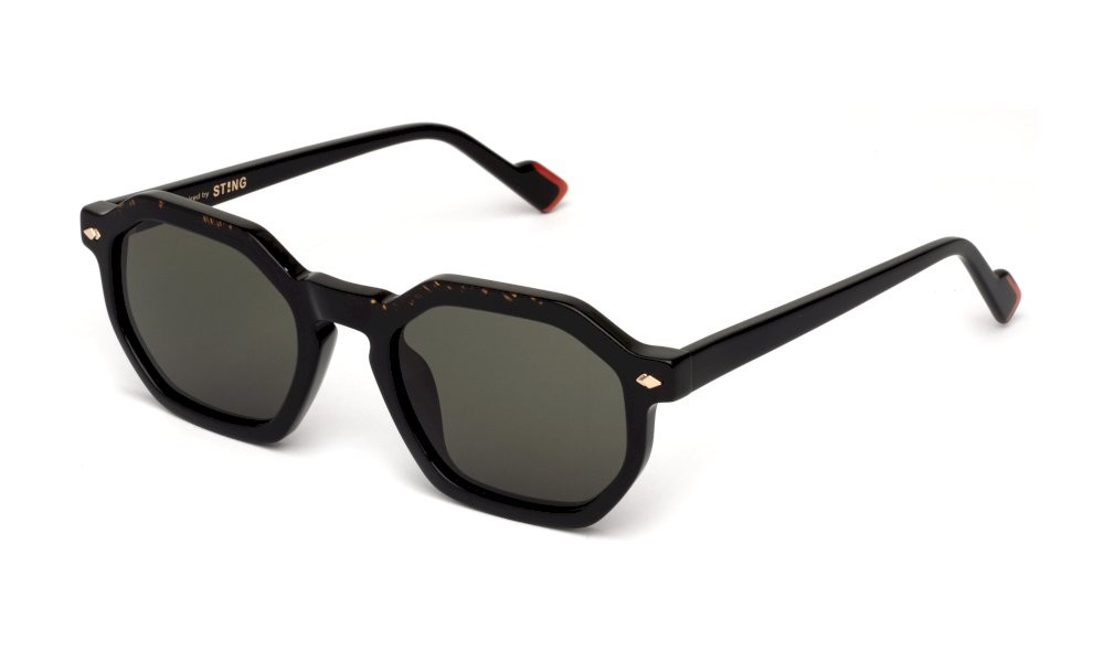 Occhiali da sole Sting SST520 (0700) colore nero lucido lenti green