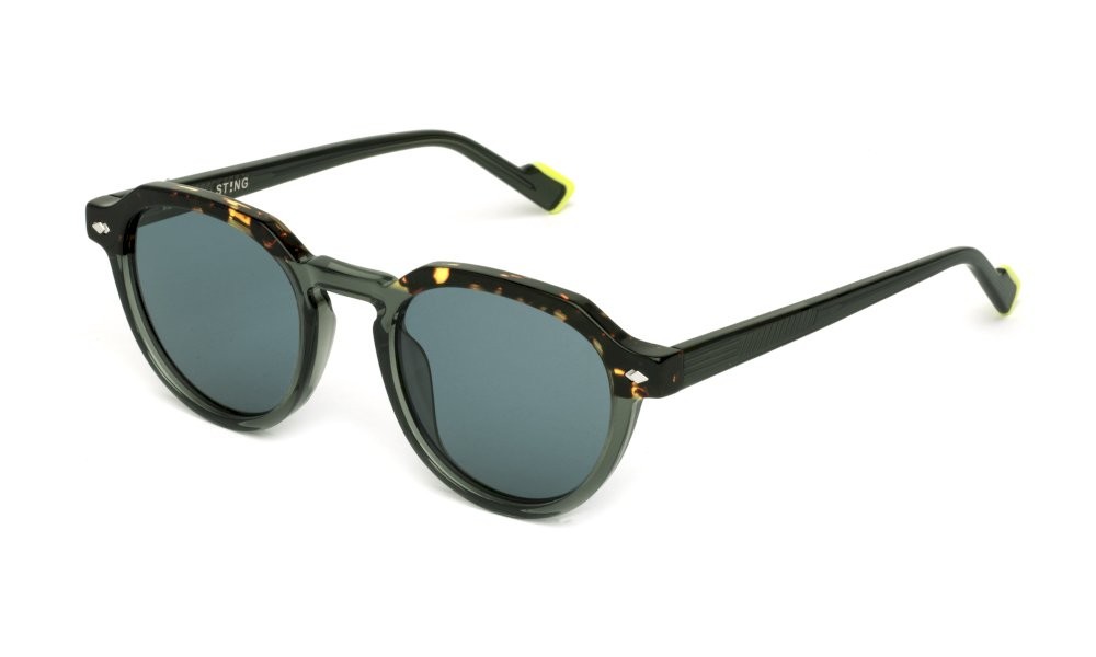 Occhiali da sole Sting SST521 (6S8Y) colore grigio trasparente lucido lenti blue
