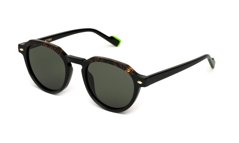 Occhiali da sole Sting SST521 (700Y) colore nero lucido lenti green