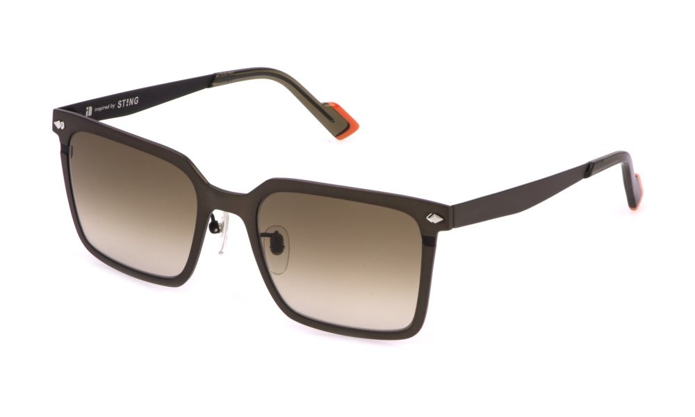Occhiali da sole Sting SST523 (0488) colore marron anticato opaco c/parti colorate lenti brown gradient brown