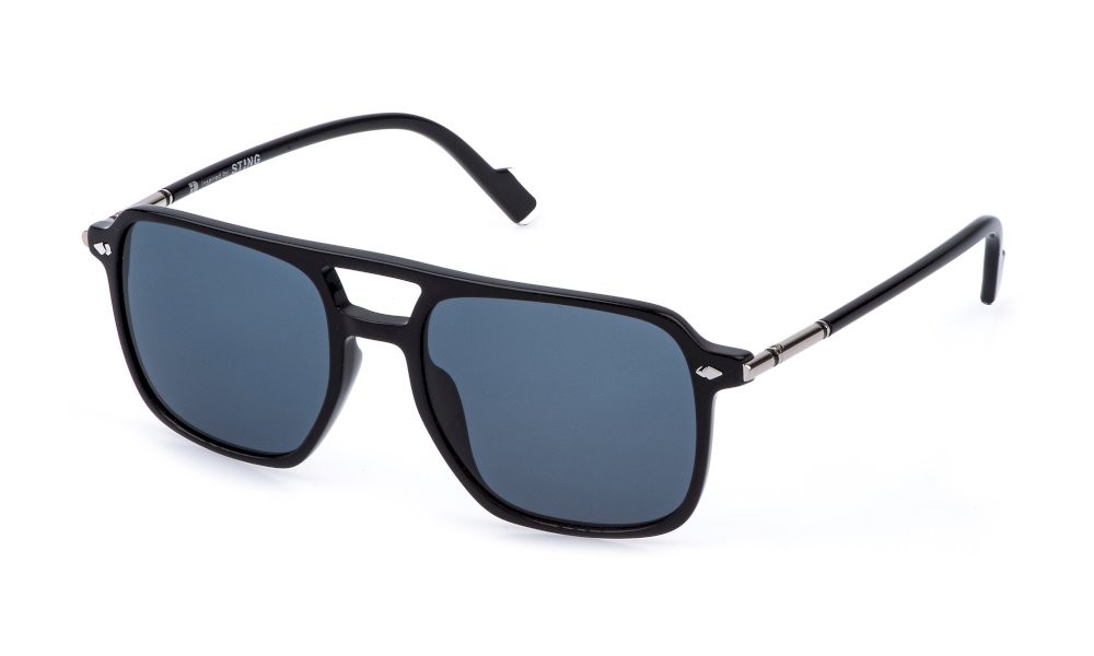 Occhiali da sole Sting SST559 (0700) colore nero lucido lenti blue